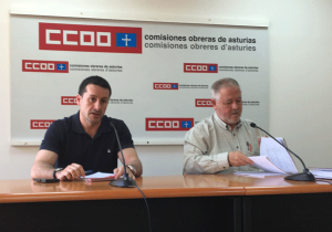 Javier Fernández Lanero y Antonio Pino durante la rueda de prensa posterior.